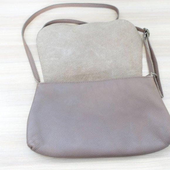 Brown Leather Clutch Crossbody‎ Sling Italian Purse Small Camel Genuine ITALY - Picture 7 of 12
